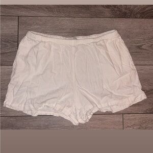A New Day Size Medium White Linen Blend Shorts Lightweight Comfy High Rise